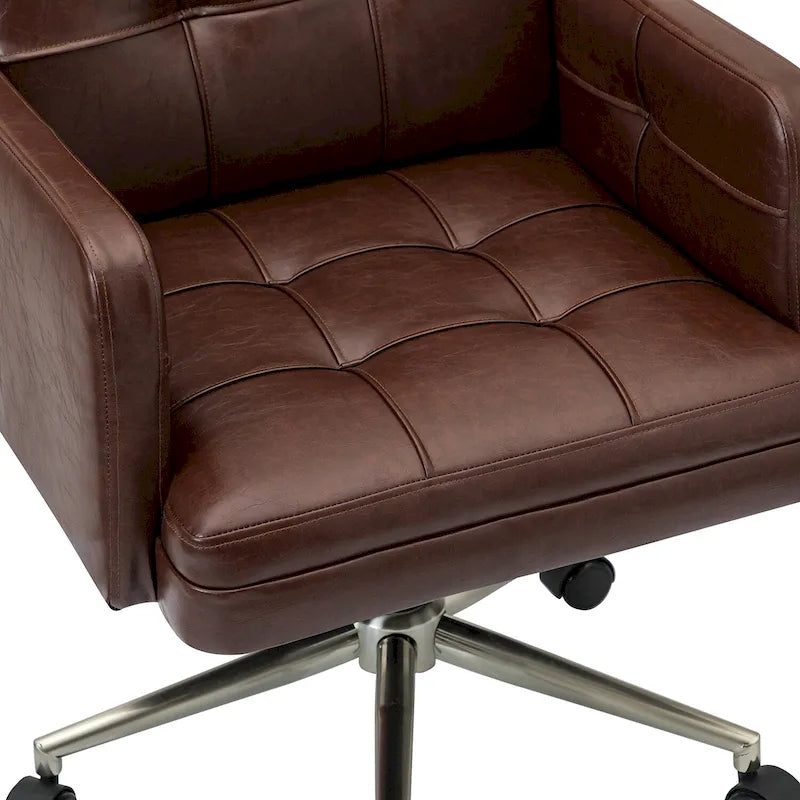 Chaise de bureau moderne en cuir vegan réglable en hauteur