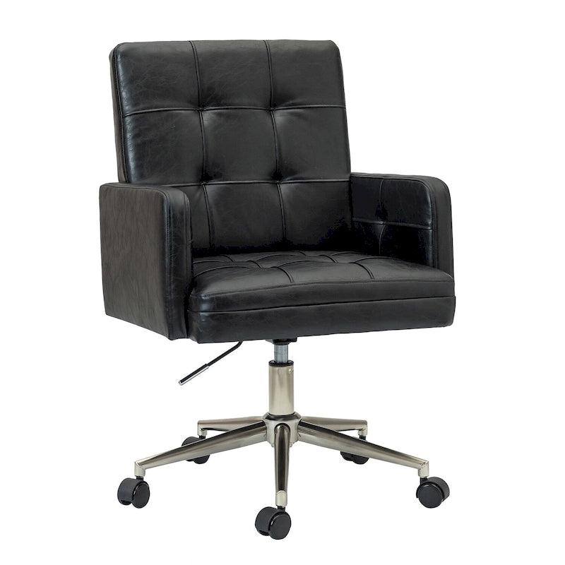 Chaise de bureau moderne en cuir vegan réglable en hauteur