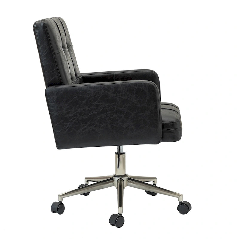 Chaise de bureau moderne en cuir vegan réglable en hauteur