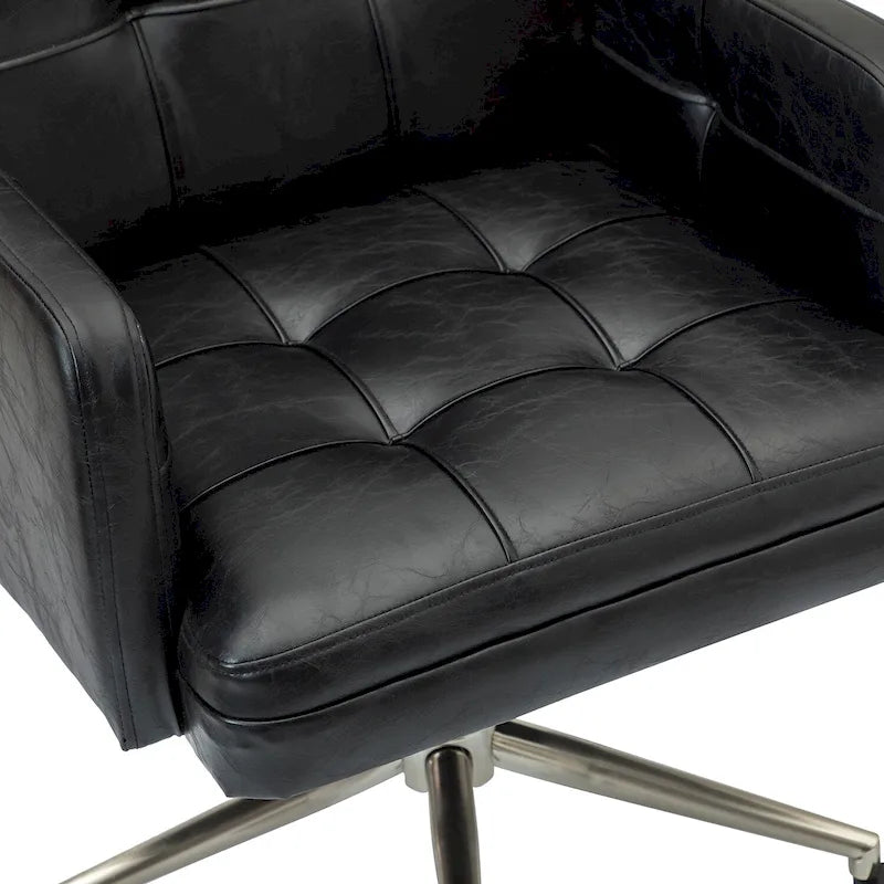 Chaise de bureau moderne en cuir vegan réglable en hauteur