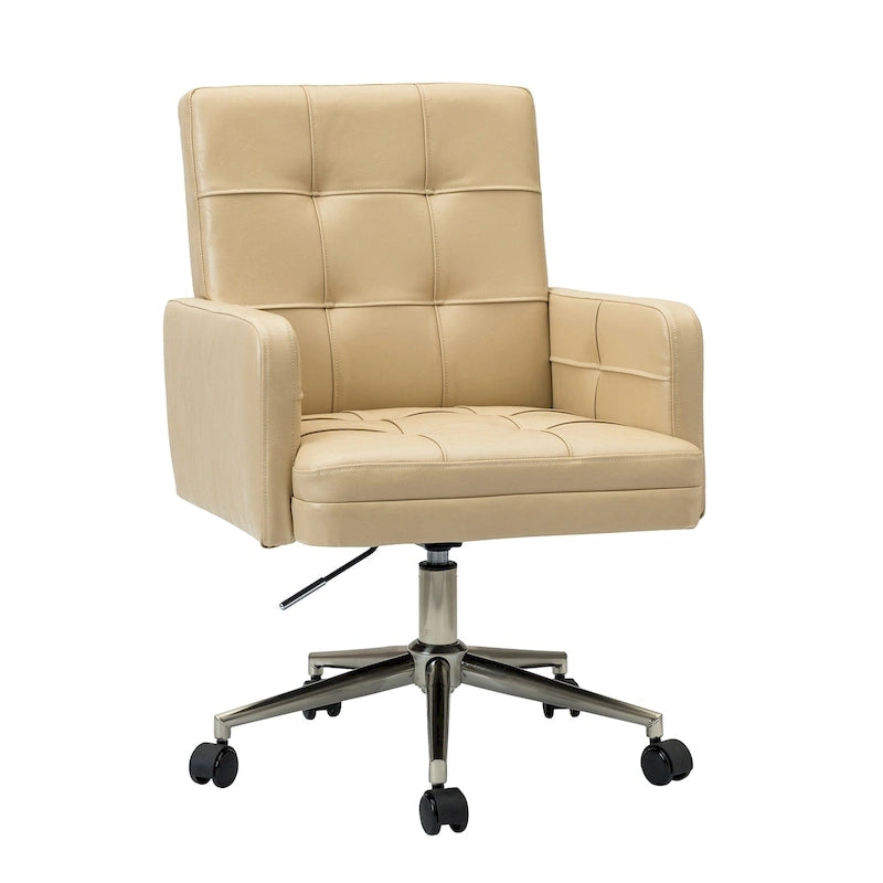 Chaise de bureau moderne en cuir vegan réglable en hauteur
