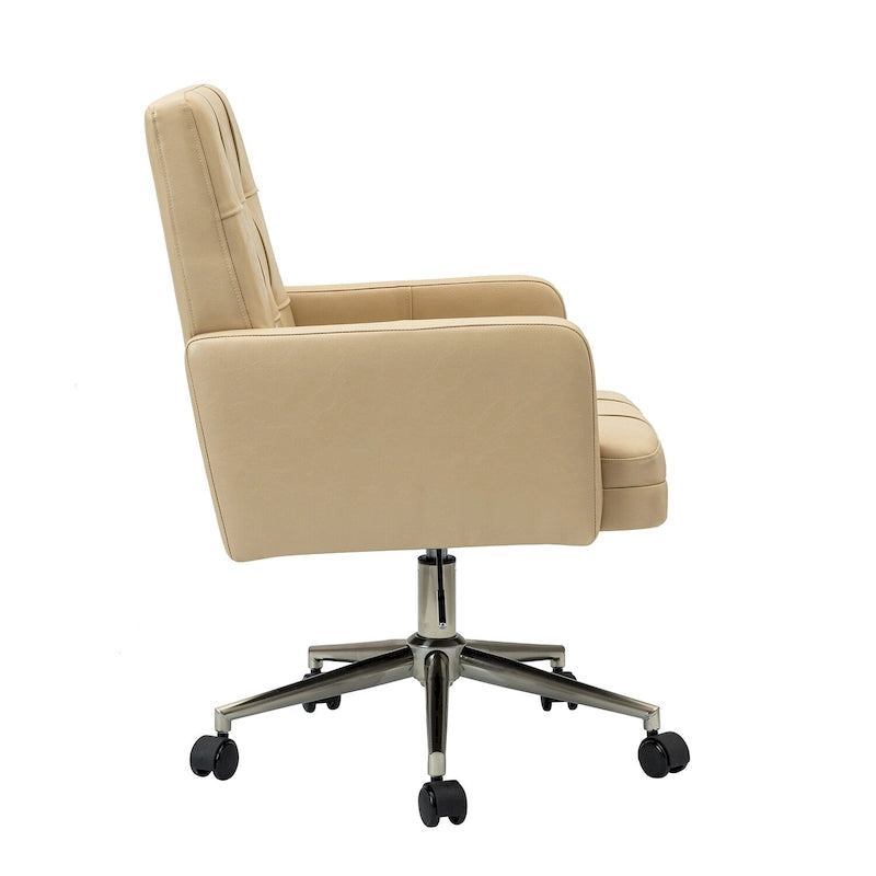 Chaise de bureau moderne en cuir vegan réglable en hauteur