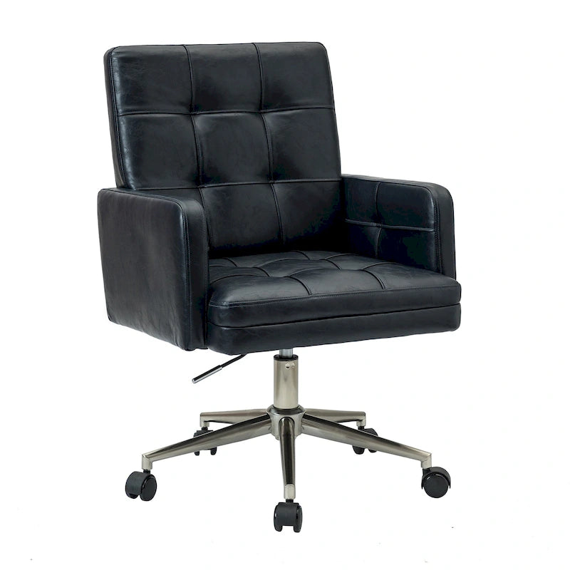 Chaise de bureau moderne en cuir vegan réglable en hauteur