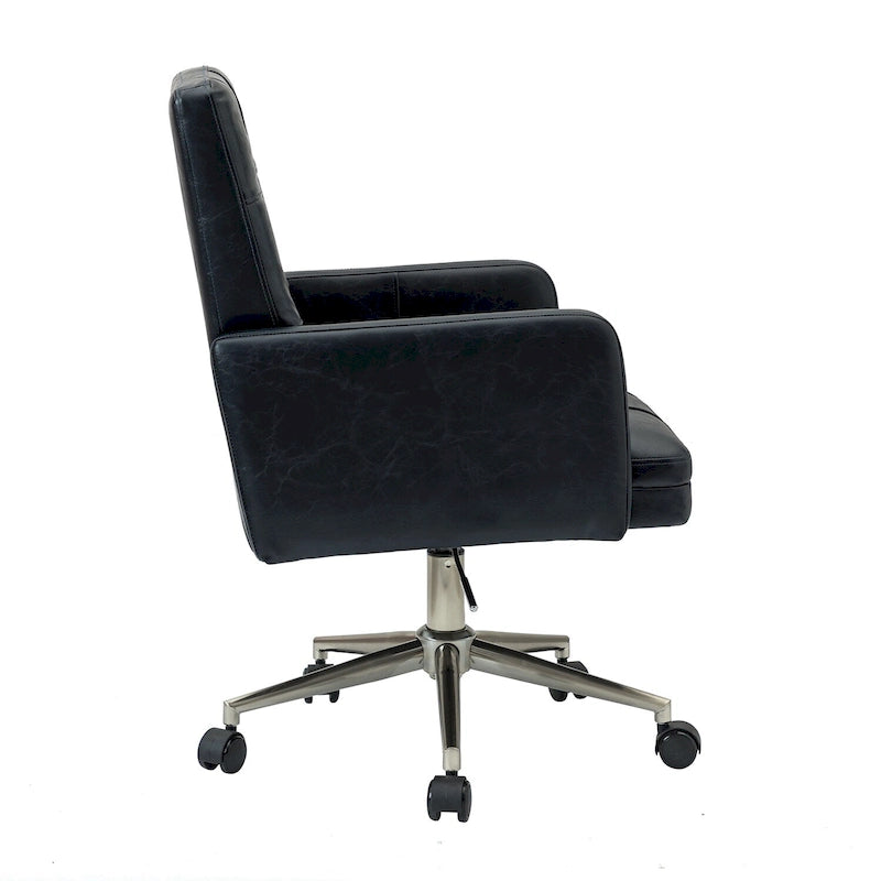 Chaise de bureau moderne en cuir vegan réglable en hauteur