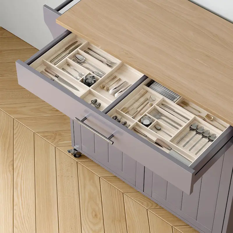 Îlot de cuisine roulant avec armoire de rangement