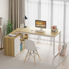 Bureau de direction en L avec 3 tiroirs pour la maison et le bureau