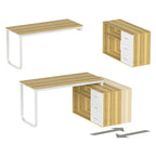 Bureau de direction en L avec 3 tiroirs pour la maison et le bureau