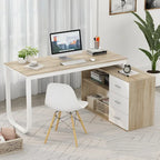 Bureau de direction en L avec 3 tiroirs pour la maison et le bureau