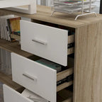 Bureau de direction en L avec 3 tiroirs pour la maison et le bureau