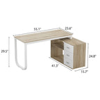 Bureau de direction en L avec 3 tiroirs pour la maison et le bureau