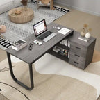 Bureau de direction en L avec 3 tiroirs pour la maison et le bureau