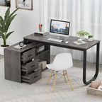 Bureau de direction en L avec 3 tiroirs pour la maison et le bureau