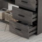 Bureau de direction en L avec 3 tiroirs pour la maison et le bureau