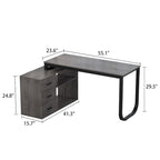 Bureau de direction en L avec 3 tiroirs pour la maison et le bureau