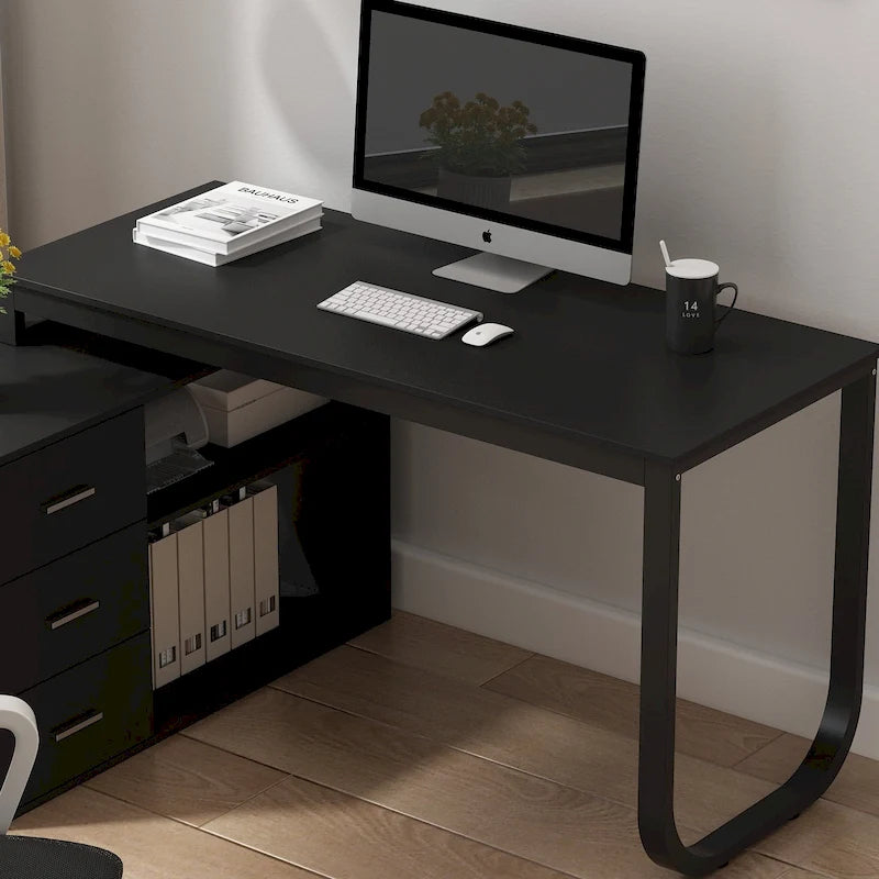 Bureau de direction en L avec 3 tiroirs pour la maison et le bureau