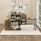 Bureau de direction en L avec 3 tiroirs pour la maison et le bureau