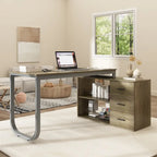 Bureau de direction en L avec 3 tiroirs pour la maison et le bureau
