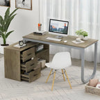 Bureau de direction en L avec 3 tiroirs pour la maison et le bureau