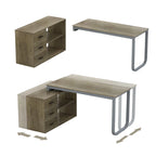Bureau de direction en L avec 3 tiroirs pour la maison et le bureau