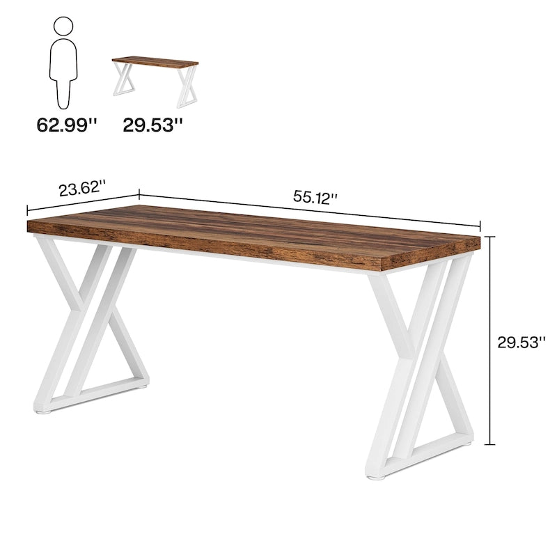 Bureau d'ordinateur robuste de 55 pouces, bureau de travail