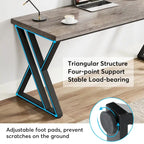 Bureau d'ordinateur robuste de 55 pouces, bureau de travail