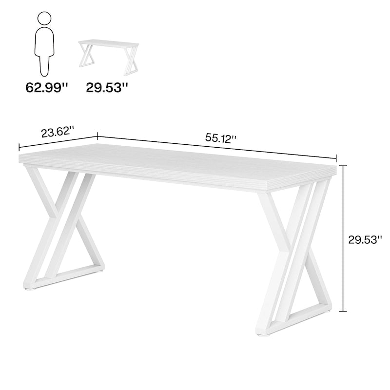 Bureau d'ordinateur robuste de 55 pouces, bureau de travail