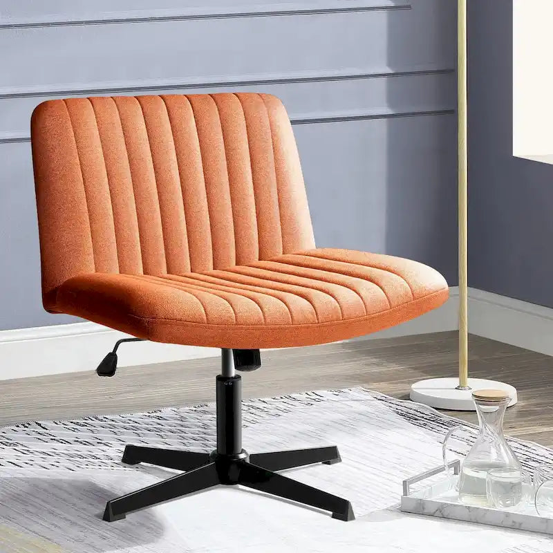Chaise de bureau pivotante moderne sans accoudoirs en tissu rembourré Criss Cross