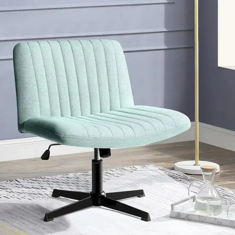 Chaise de bureau pivotante moderne sans accoudoirs en tissu rembourré Criss Cross