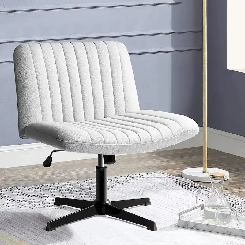 Chaise de bureau pivotante moderne sans accoudoirs en tissu rembourré Criss Cross