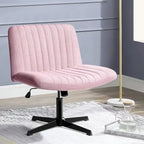 Chaise de bureau pivotante moderne sans accoudoirs en tissu rembourré Criss Cross