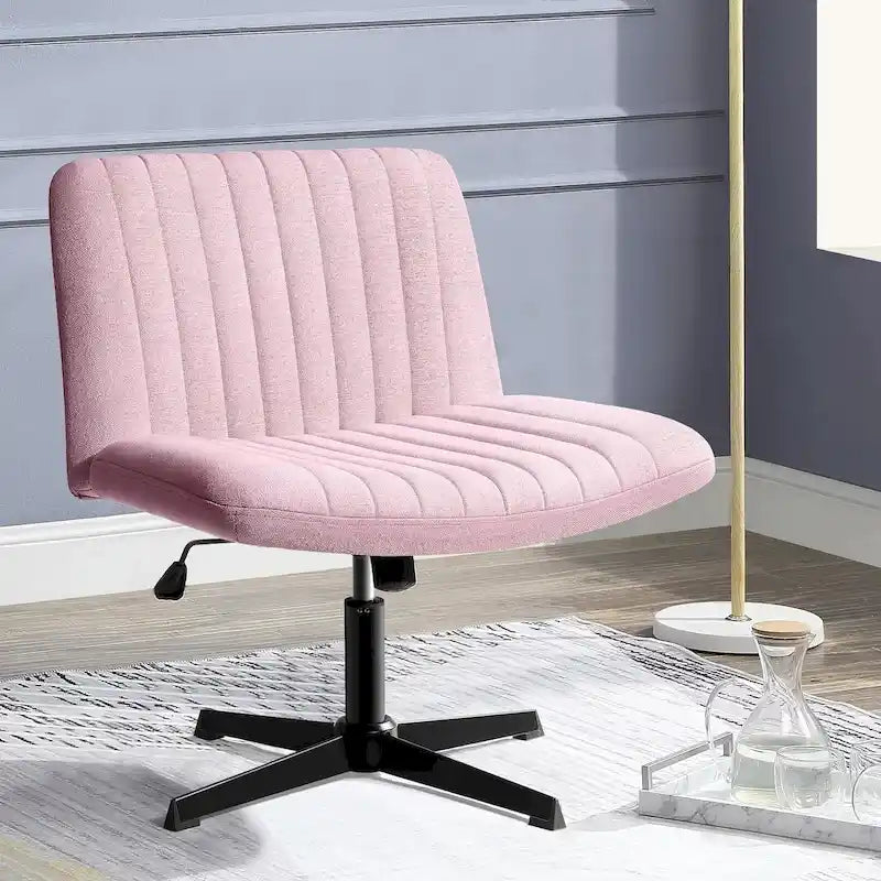 Chaise de bureau pivotante moderne sans accoudoirs en tissu rembourré Criss Cross