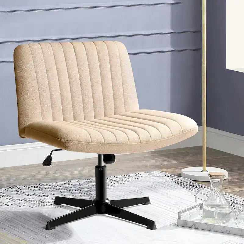 Chaise de bureau pivotante moderne sans accoudoirs en tissu rembourré Criss Cross