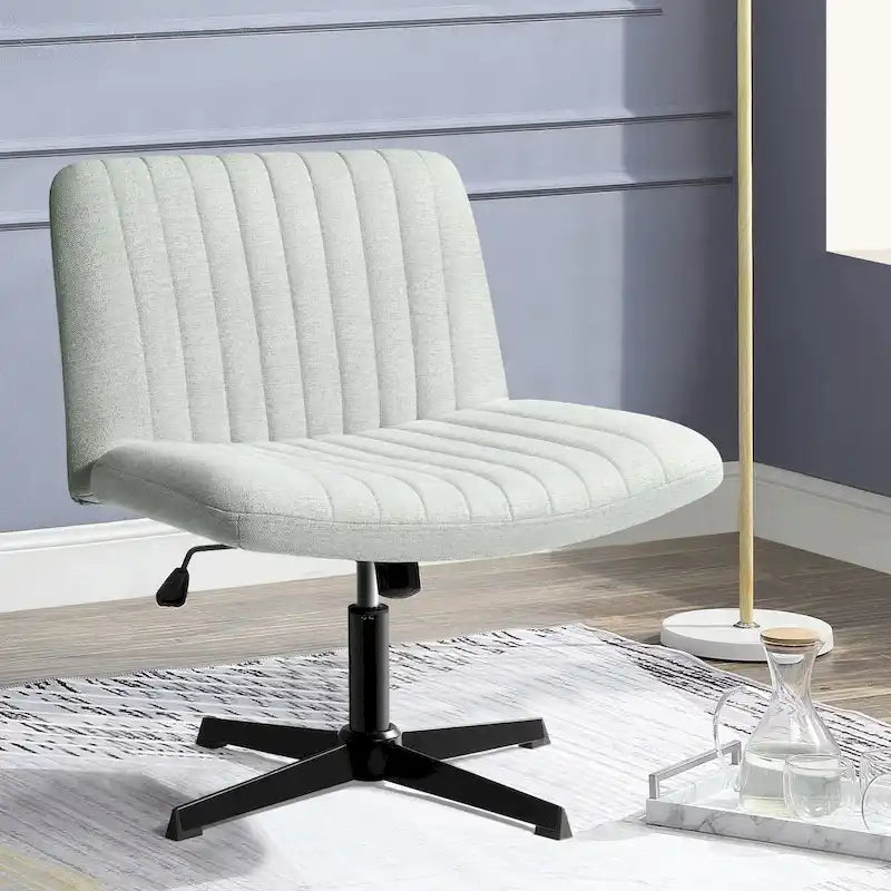 Chaise de bureau pivotante moderne sans accoudoirs en tissu rembourré Criss Cross