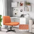 Chaise de bureau pivotante moderne sans accoudoirs en tissu rembourré Criss Cross
