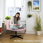 Chaise de bureau pivotante moderne sans accoudoirs en tissu rembourré Criss Cross
