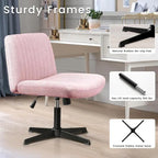 Chaise de bureau pivotante moderne sans accoudoirs en tissu rembourré Criss Cross