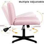 Chaise de bureau pivotante moderne sans accoudoirs en tissu rembourré Criss Cross