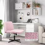 Chaise de bureau pivotante moderne sans accoudoirs en tissu rembourré Criss Cross