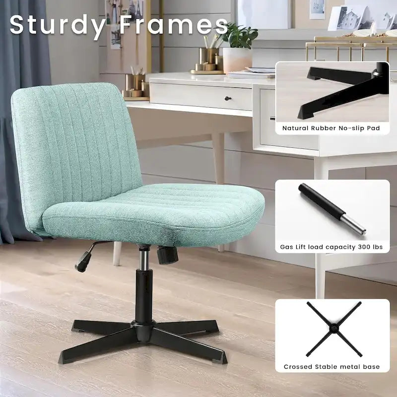 Chaise de bureau pivotante moderne sans accoudoirs en tissu rembourré Criss Cross