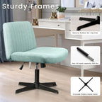 Chaise de bureau pivotante moderne sans accoudoirs en tissu rembourré Criss Cross