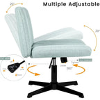 Chaise de bureau pivotante moderne sans accoudoirs en tissu rembourré Criss Cross