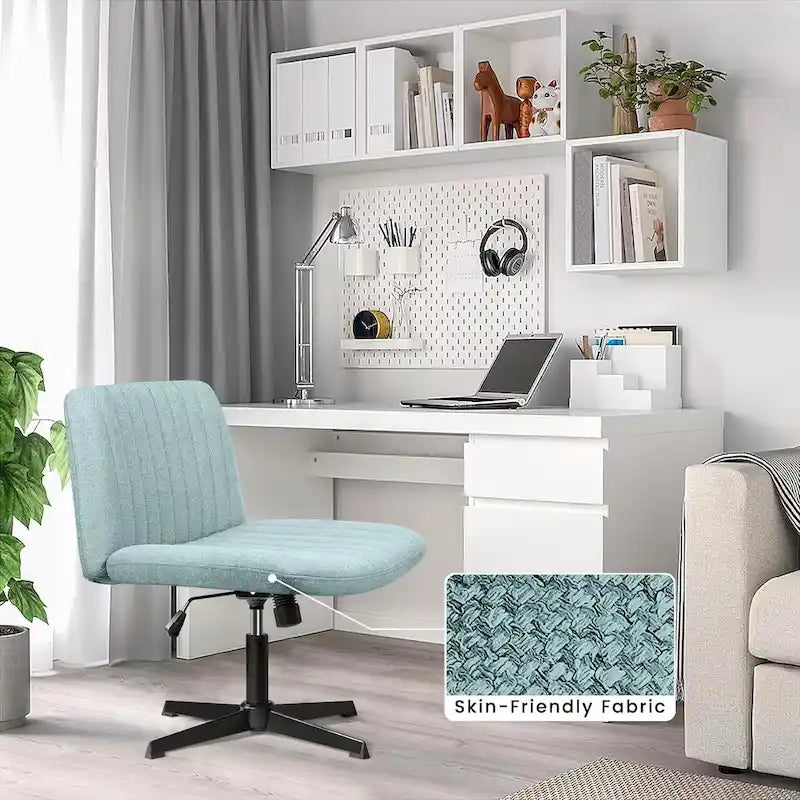 Chaise de bureau pivotante moderne sans accoudoirs en tissu rembourré Criss Cross