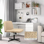 Chaise de bureau pivotante moderne sans accoudoirs en tissu rembourré Criss Cross