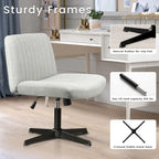 Chaise de bureau pivotante moderne sans accoudoirs en tissu rembourré Criss Cross