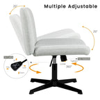 Chaise de bureau pivotante moderne sans accoudoirs en tissu rembourré Criss Cross
