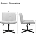 Chaise de bureau pivotante moderne sans accoudoirs en tissu rembourré Criss Cross
