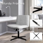 Chaise de bureau pivotante moderne sans accoudoirs en tissu rembourré Criss Cross
