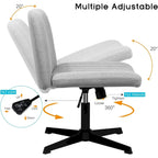 Chaise de bureau pivotante moderne sans accoudoirs en tissu rembourré Criss Cross