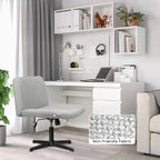 Chaise de bureau pivotante moderne sans accoudoirs en tissu rembourré Criss Cross
