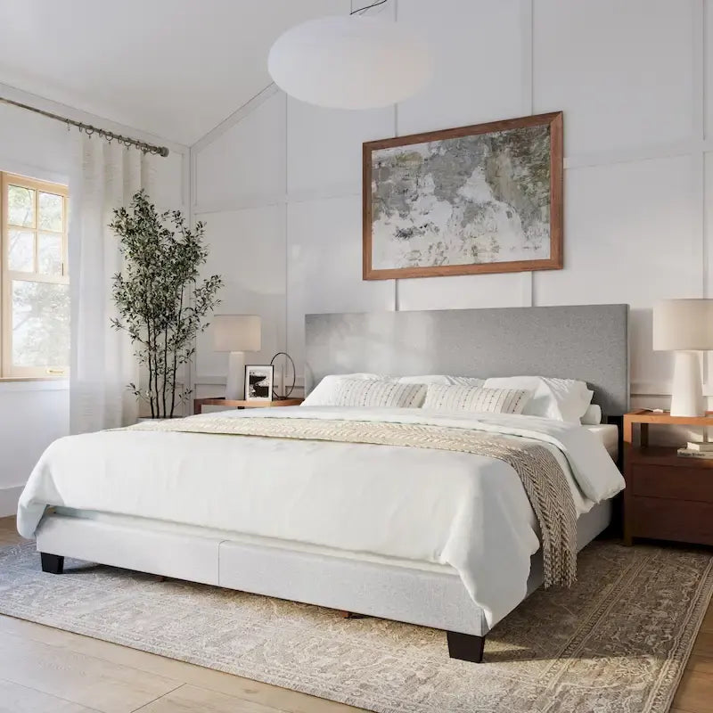 Lit King moderne Nova, sommier tapissier requis